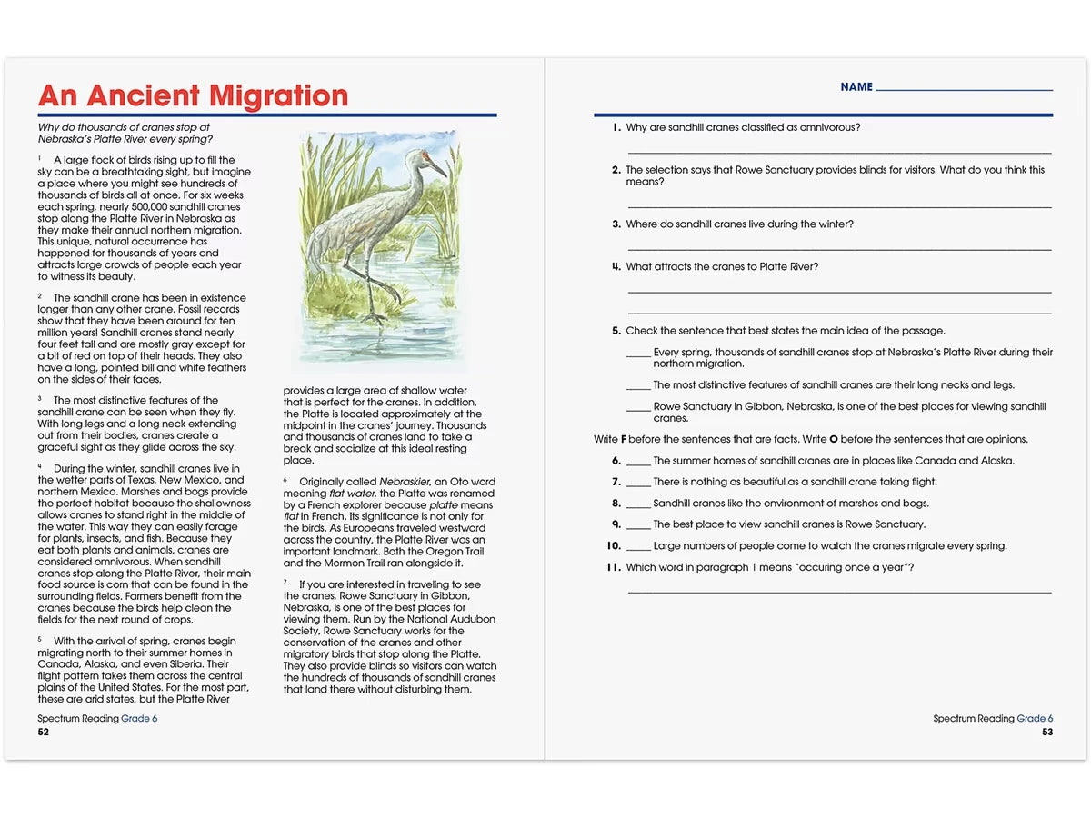 Spectrum® Reading Workbook - Gr. 6 - US 8224