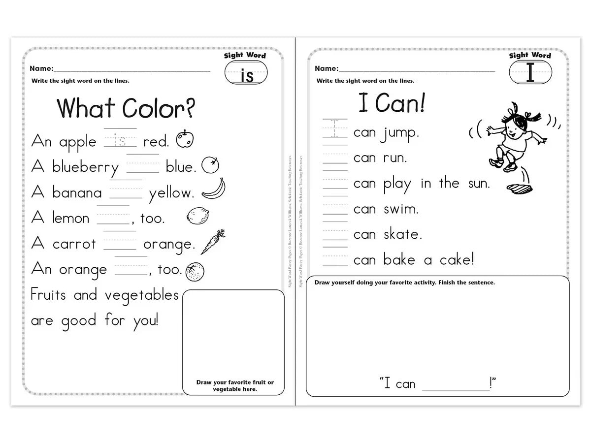 Sight-Word Poetry Workbook - US 3991