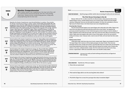 Daily Reading Comprehension Activities Workbook - Gr. 8 - US 9617