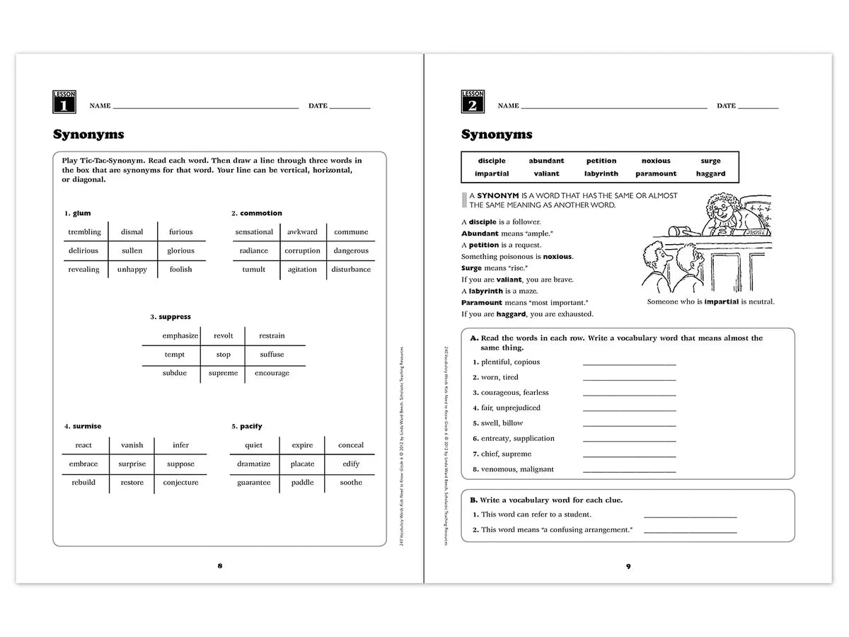 240 Words Kids Need to Know Workbook - Gr. 6 - US 1375