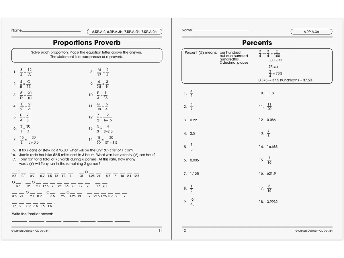 The 100+ Series™ Pre-Algebra Workbook - US 7061