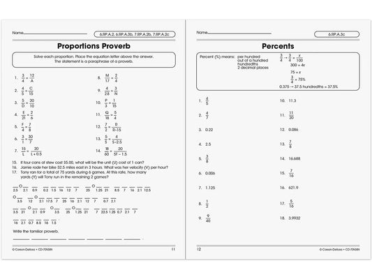 The 100+ Series™ Pre-Algebra Workbook - US 7061