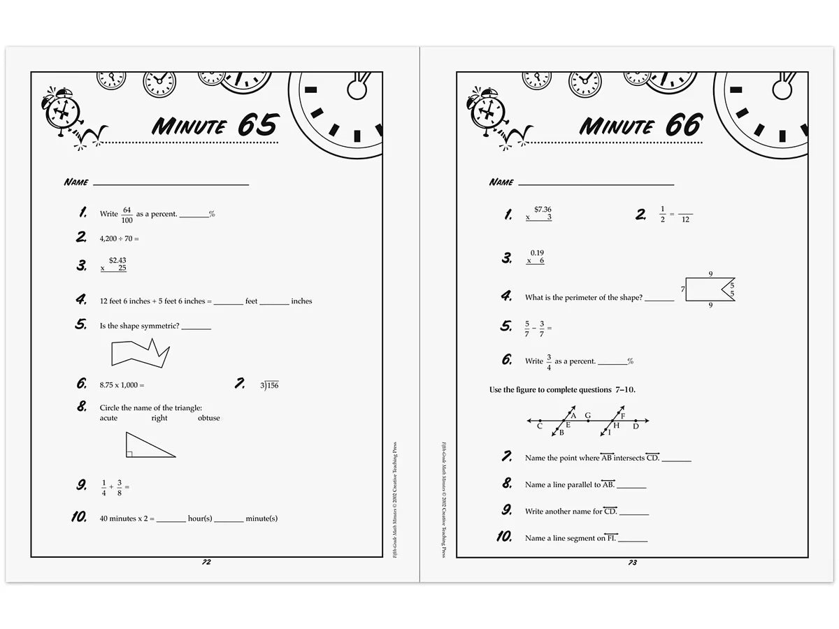 Math Minutes Workbook - Gr. 5 - US 9065