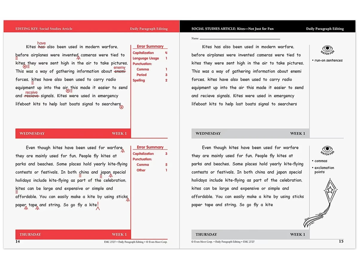 Daily Paragraph Editing Workbook - Gr. 4 - US 4748