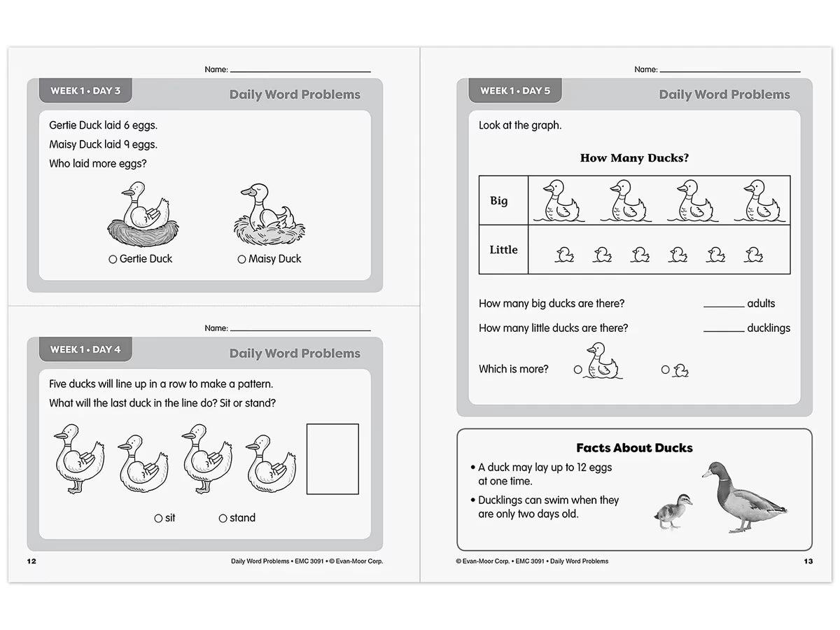 Daily Word Problems Workbook - Gr. 1 - US 5887