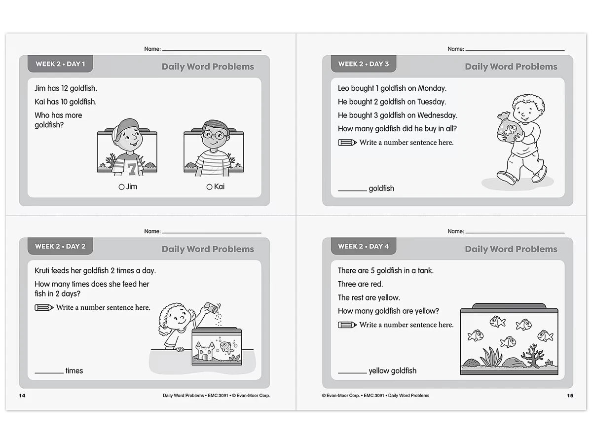 Daily Word Problems Workbook - Gr. 1 - US 5887