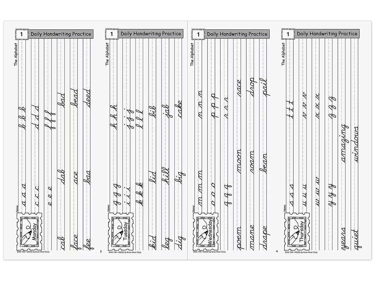 Contemporary Cursive Daily Handwriting Practice Workbook - US 7332