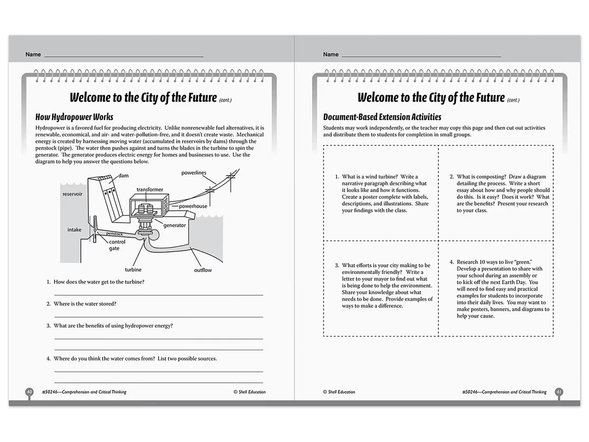 Comprehension and Critical Thinking Workbook - Gr. 6 - US 5993