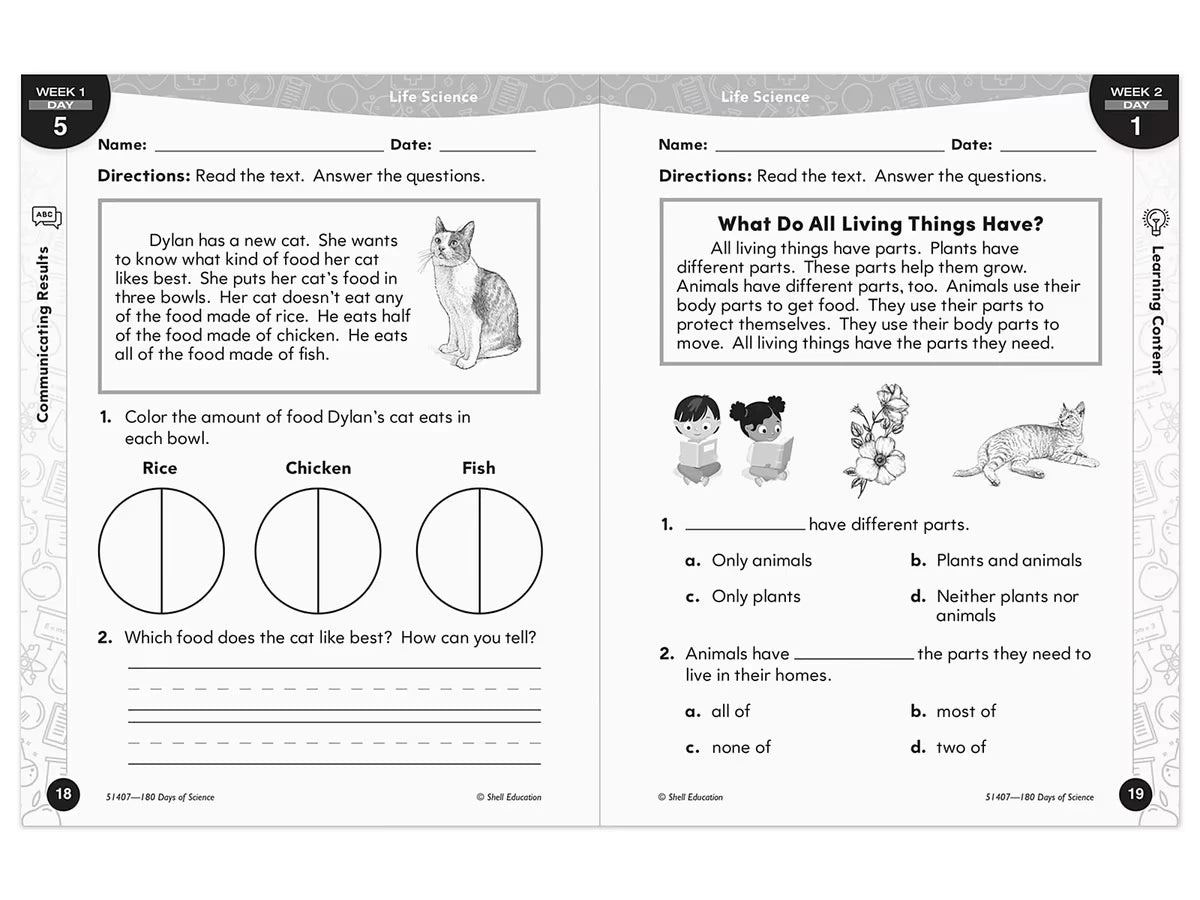 180 Days of Science Workbook - Gr. 1 - US 4446