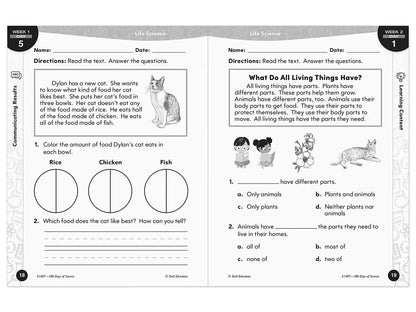 180 Days of Science Workbook - Gr. 1 - US 4446