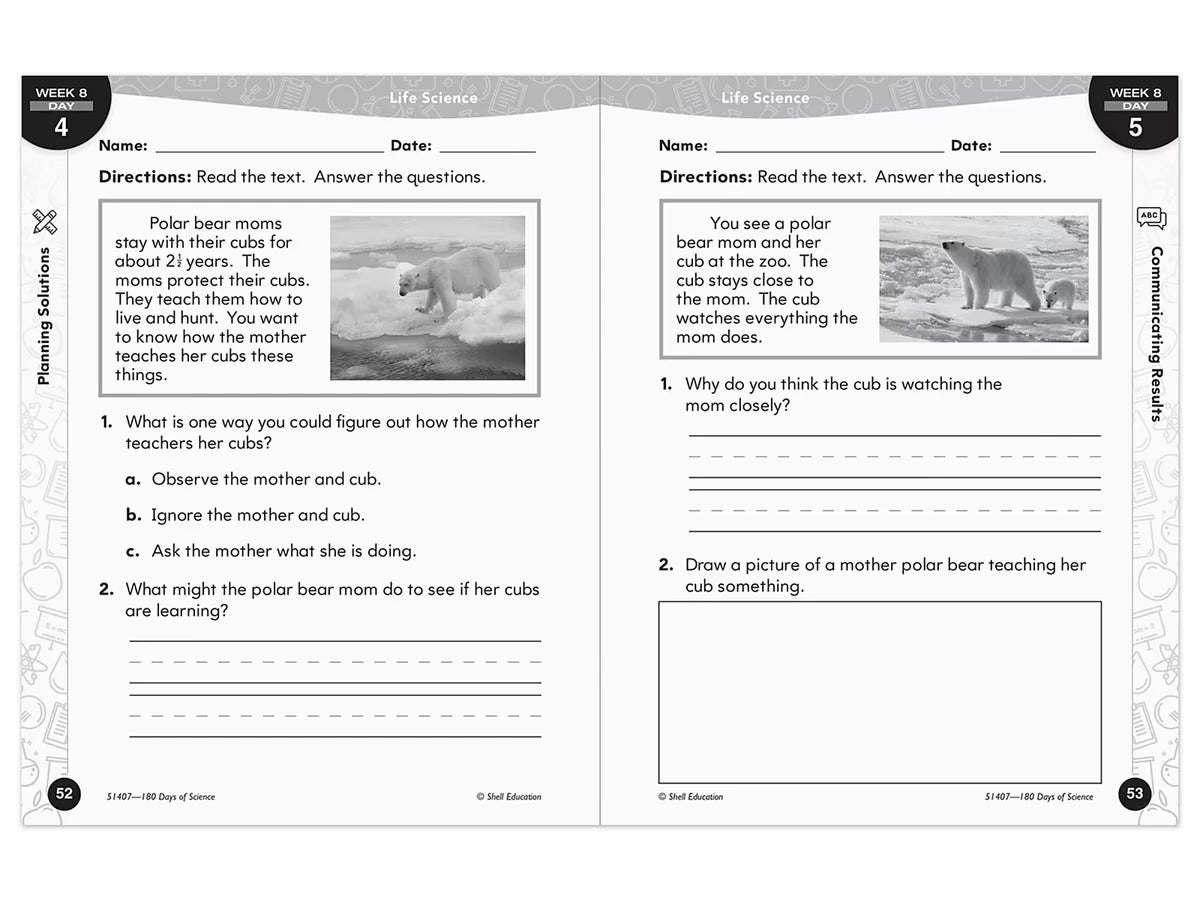 180 Days of Science Workbook - Gr. 1 - US 4446