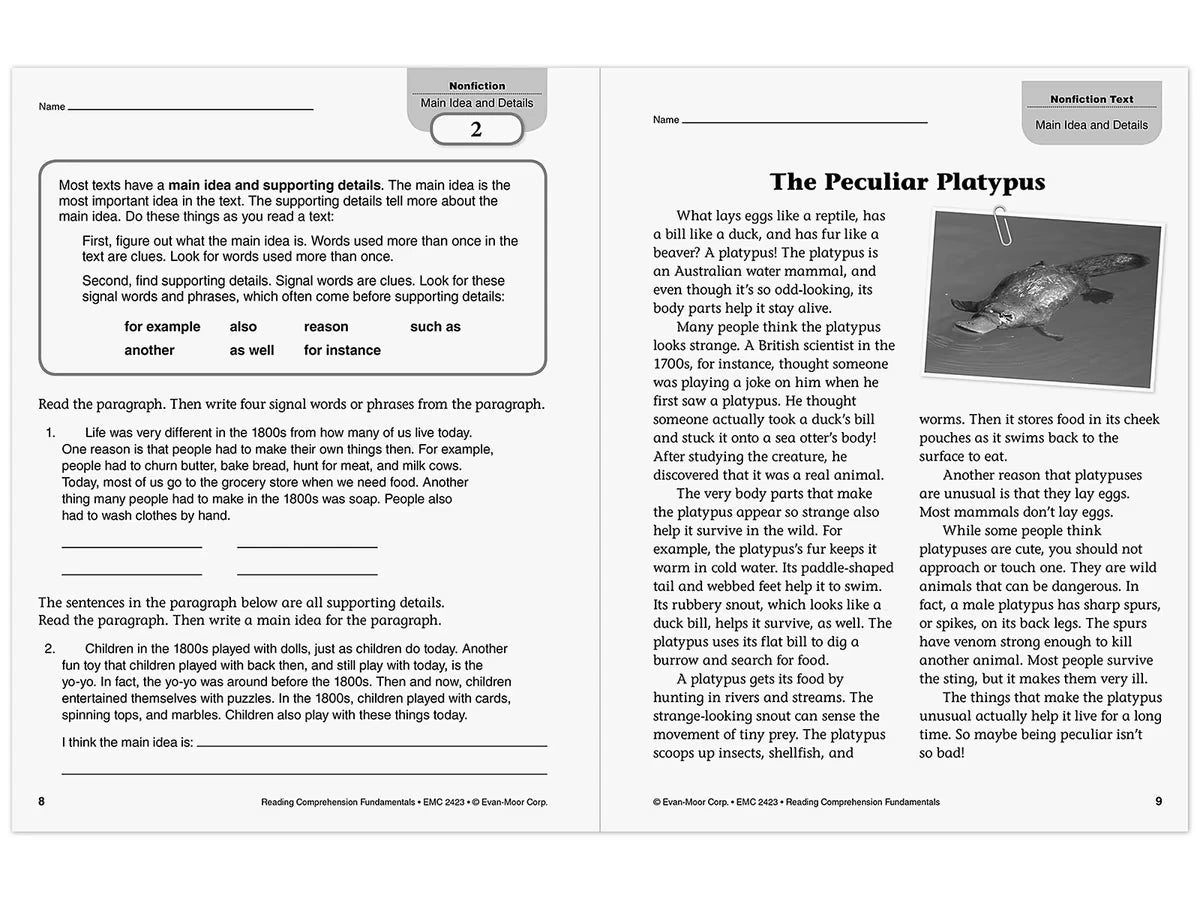Reading Comprehension Fundamentals Workbook - Gr. 3 - US 9185
