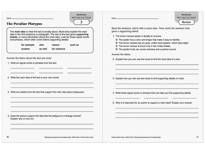 Reading Comprehension Fundamentals Workbook - Gr. 3 - US 9185
