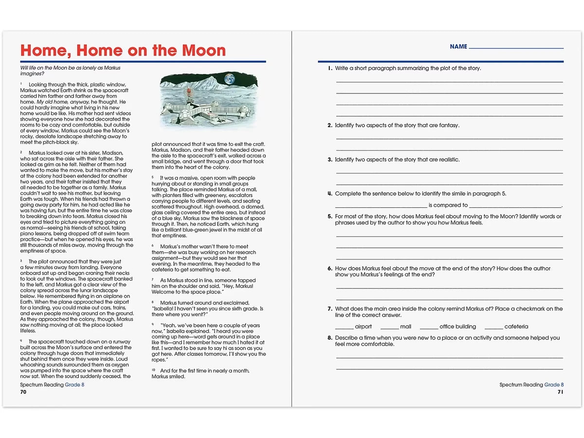 Spectrum® Reading Workbook - Gr. 8 - US 5006