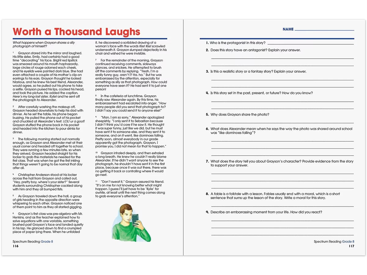 Spectrum® Reading Workbook - Gr. 8 - US 5006