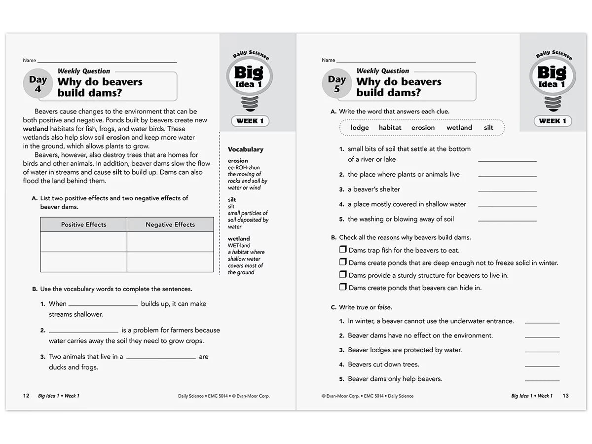 Daily Science Reproducible Activities Workbook - Gr. 4 - US 5255