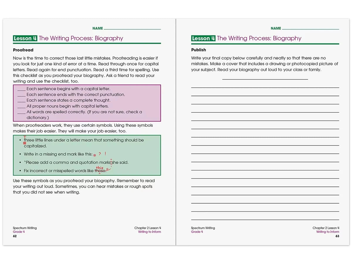 Spectrum® Writing Workbook - Gr. 4 - US 7247