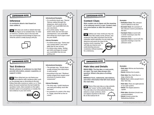 Making Inferences 100 Task Cards Workbook - US 4700