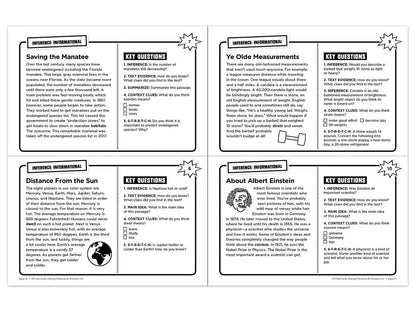 Making Inferences 100 Task Cards Workbook - US 4700