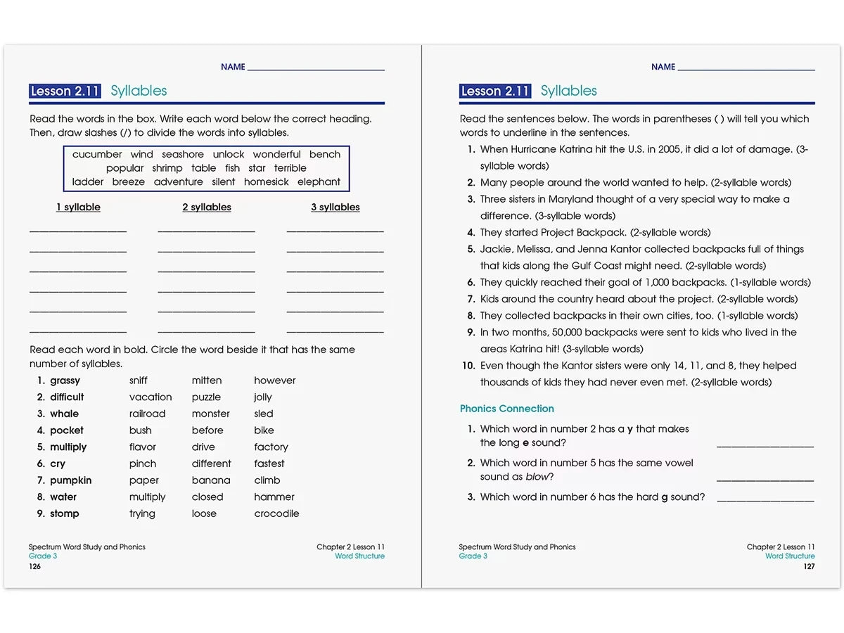 Spectrum® Phonics Workbook - Gr. 3 - US 3029