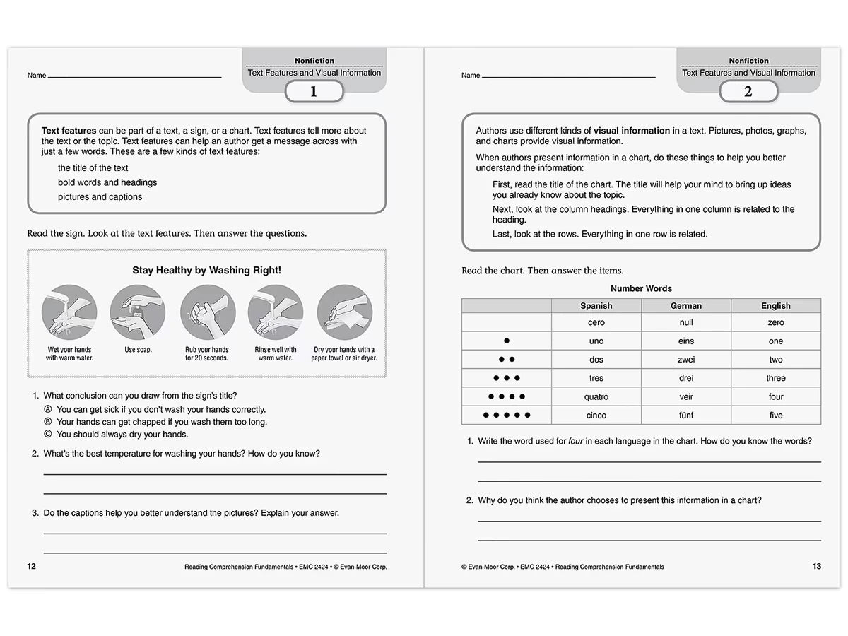 Reading Comprehension Fundamentals Workbook - Gr. 4 - US 4931