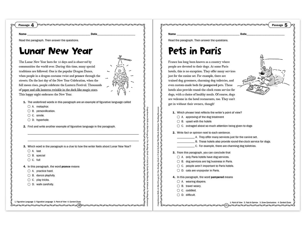 Comprehension Skills Workbook - Gr. 4 - US 8610