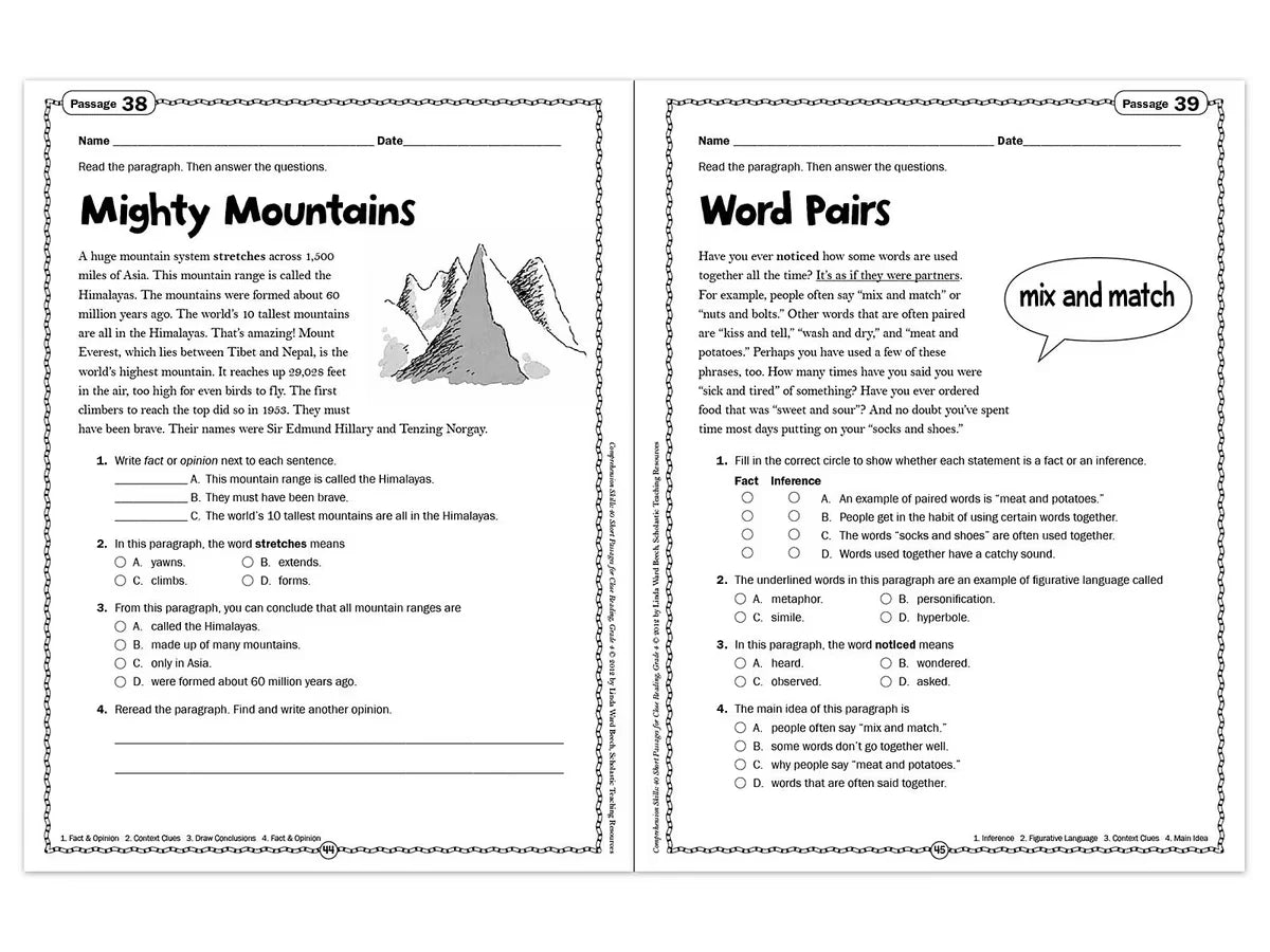 Comprehension Skills Workbook - Gr. 4 - US 8610