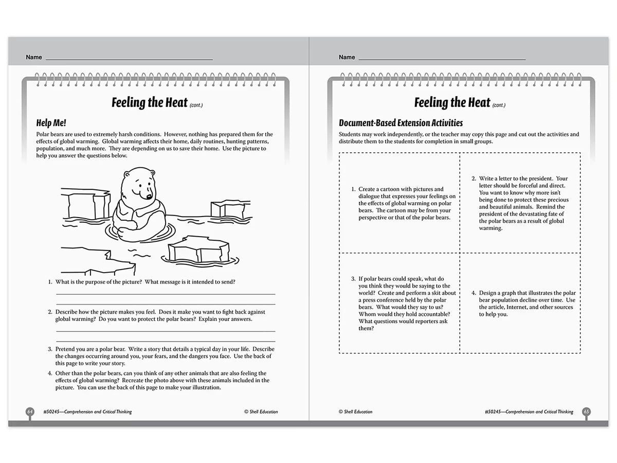 Comprehension and Critical Thinking Workbook - Gr. 5 - US 4226