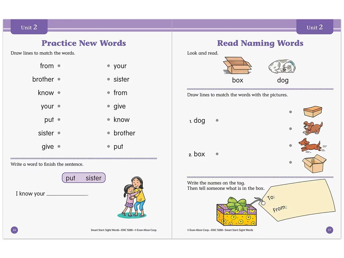 Sight-Words Smart Start Workbook - Kindergarten - US 1673