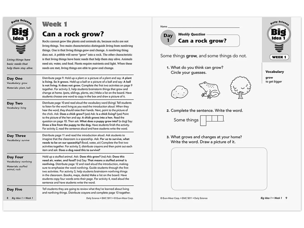 Daily Science Reproducible Activities Workbook - Gr. 1 - US 7205