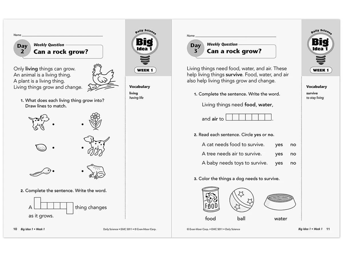 Daily Science Reproducible Activities Workbook - Gr. 1 - US 7205