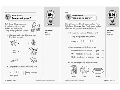 Daily Science Reproducible Activities Workbook - Gr. 1 - US 7205