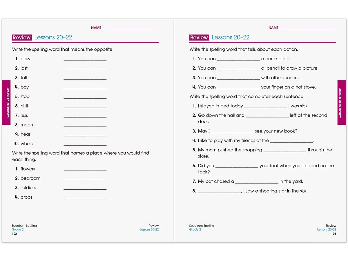 Spectrum® Spelling Workbook - Gr. 2 - US 7853