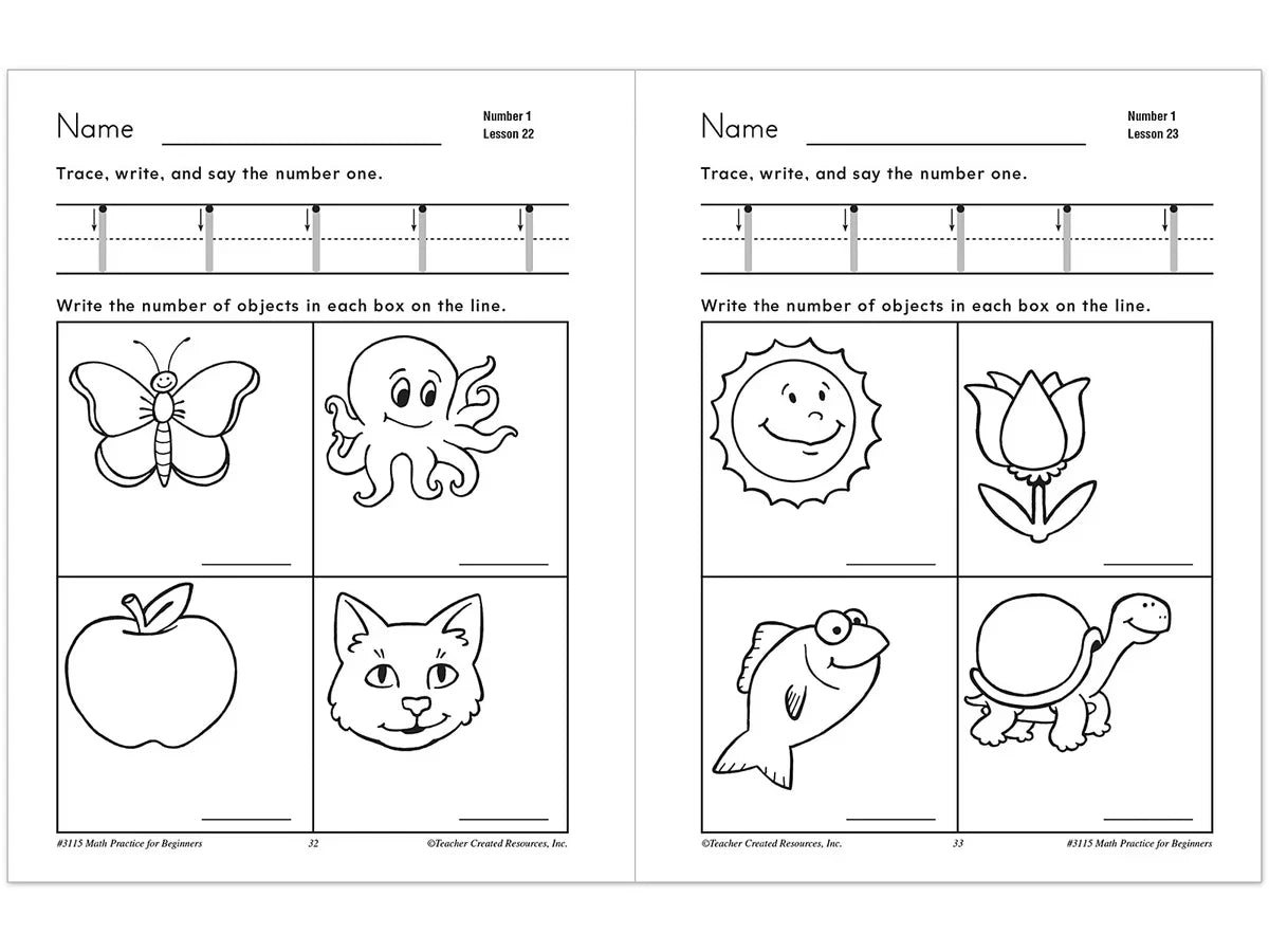 Math Practice for Beginners Workbook - US 3436