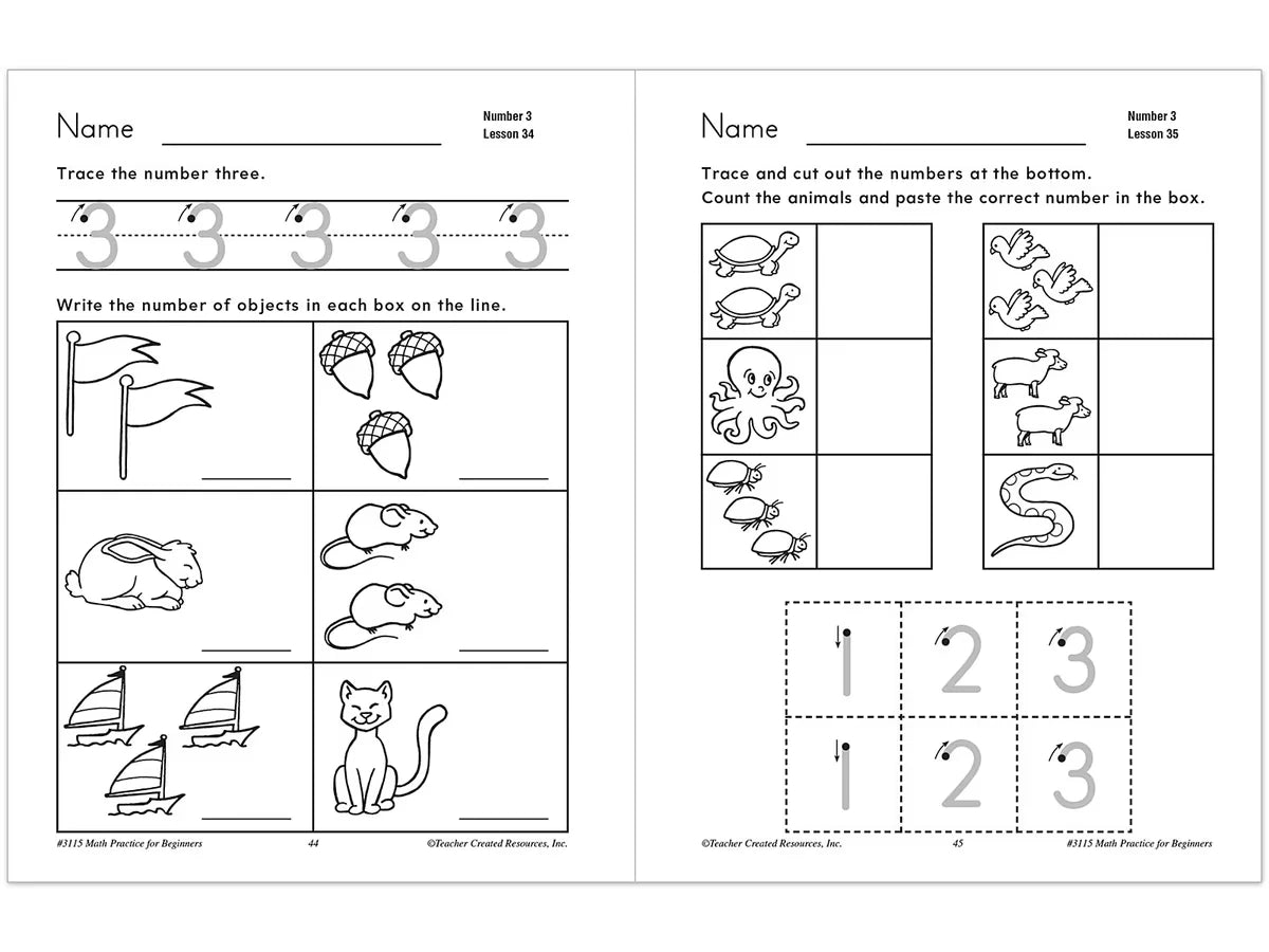 Math Practice for Beginners Workbook - US 3436