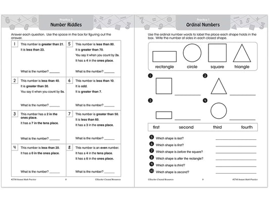 Instant Math Practice Workbook - Gr. 1 - US 3431