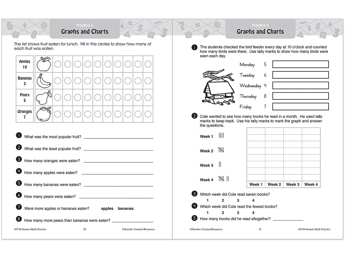 Instant Math Practice Workbook - Gr. 1 - US 3431