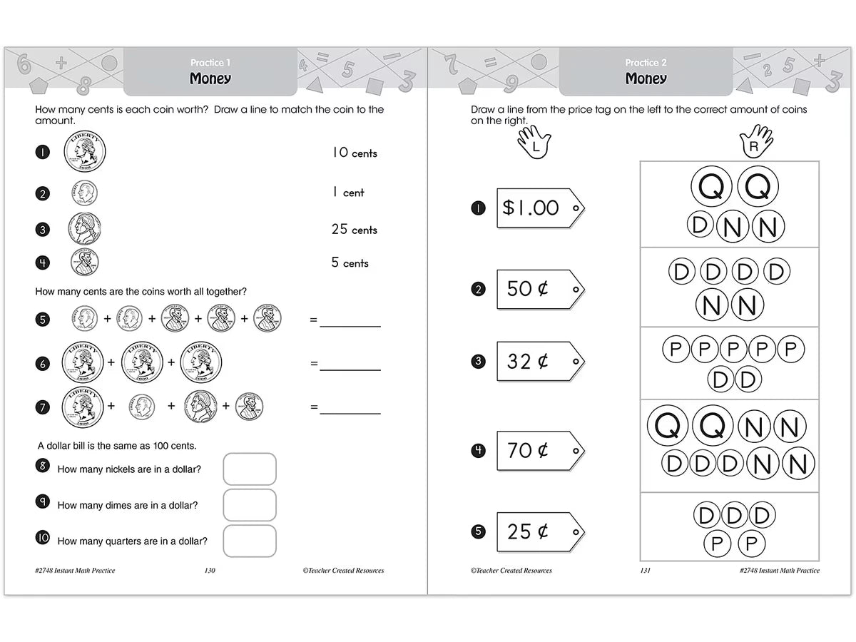 Instant Math Practice Workbook - Gr. 1 - US 3431