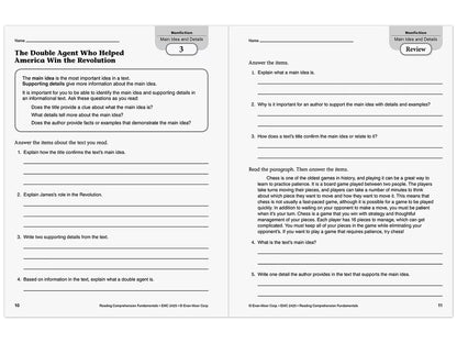 Reading Comprehension Fundamentals Workbook - Gr. 5 - US 4687