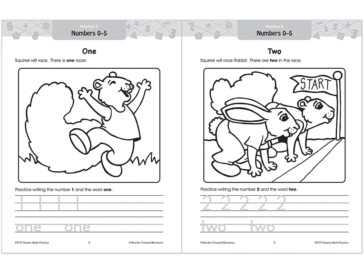 Instant Math Practice Workbook - Kindergarten - US 1861