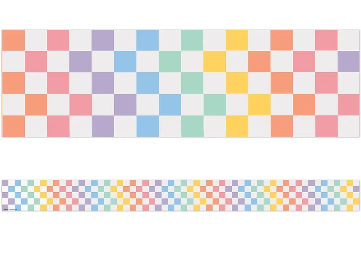 Cool for School Rainbow Checkered Border - US 3065