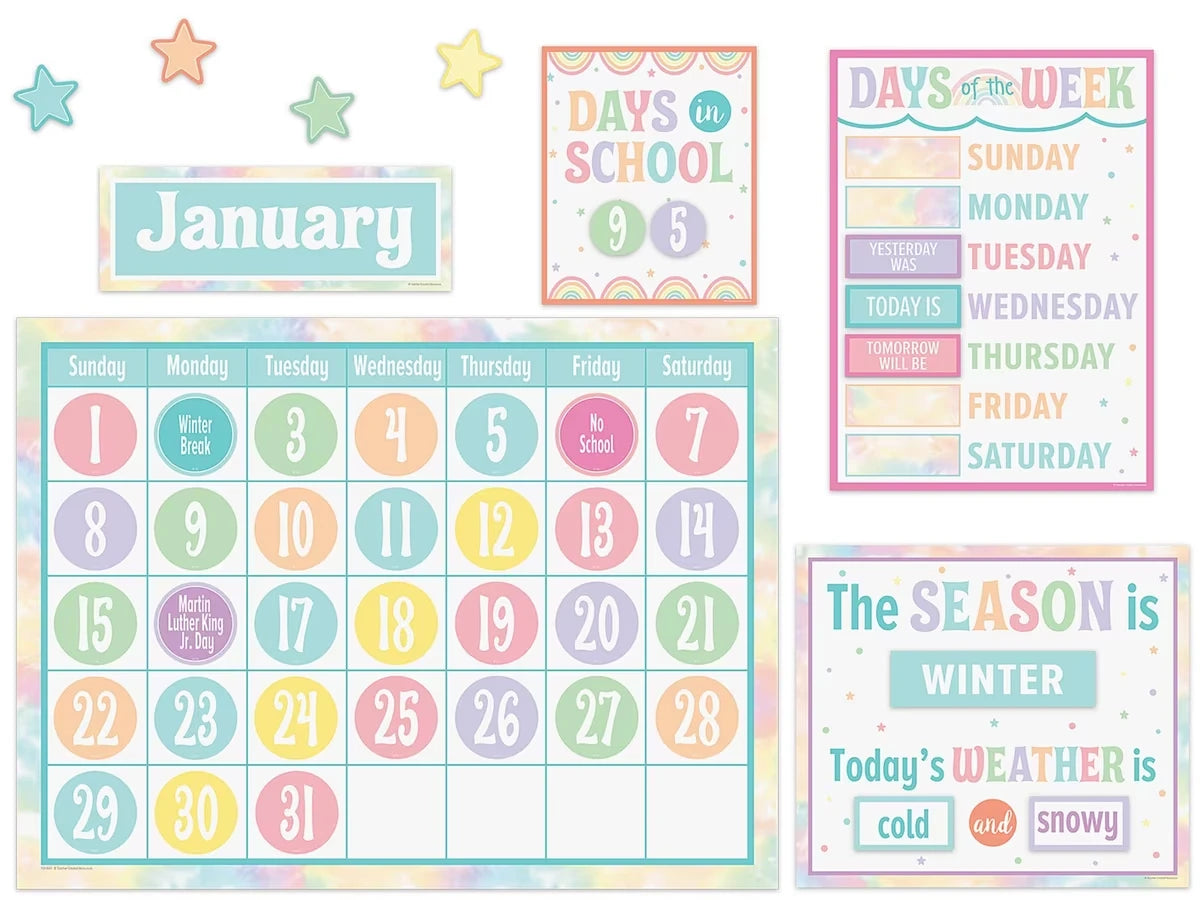 Pastel Pop Calendar Bulletin Board Set - US 7442