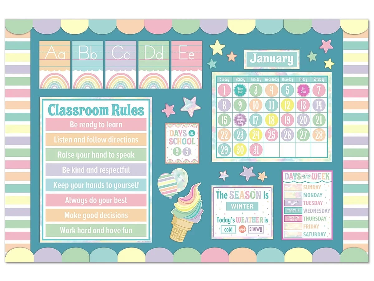 Pastel Pop Alphabet Card Bulletin Board Set - US 1984