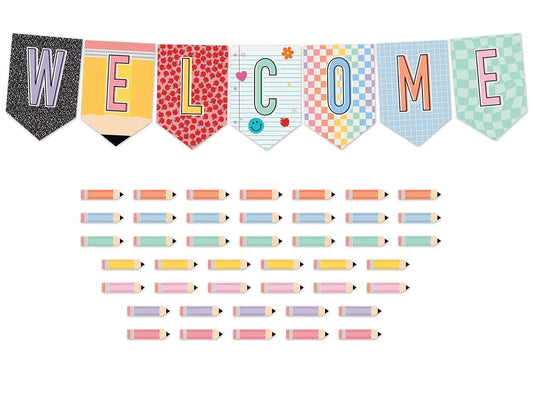 Cool for School Welcome Pennant Bulletin Board Set - US 8927
