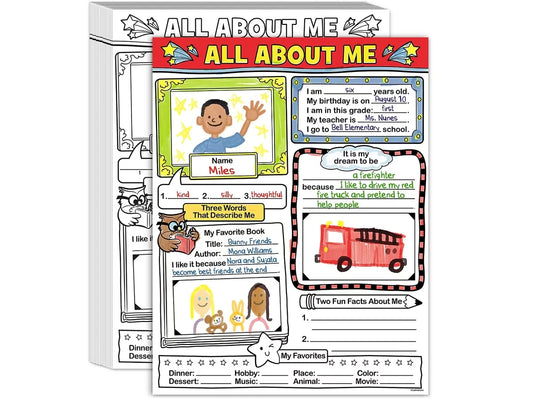 All About Me Writing Posters - Set of 30 - US 9721
