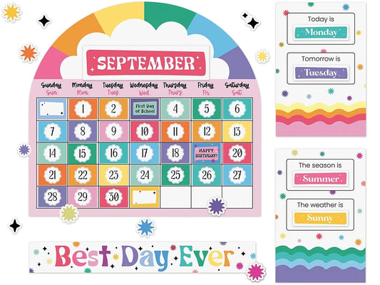 Retro Remix Best Day Ever Calendar Bulletin Board Set - US 7267