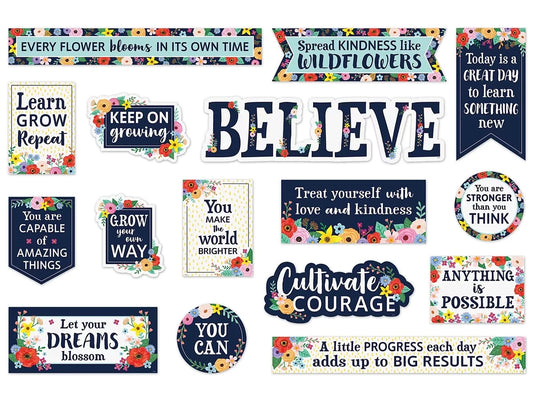 Wildflowers Motivational Bulletin Board Set - US 8872