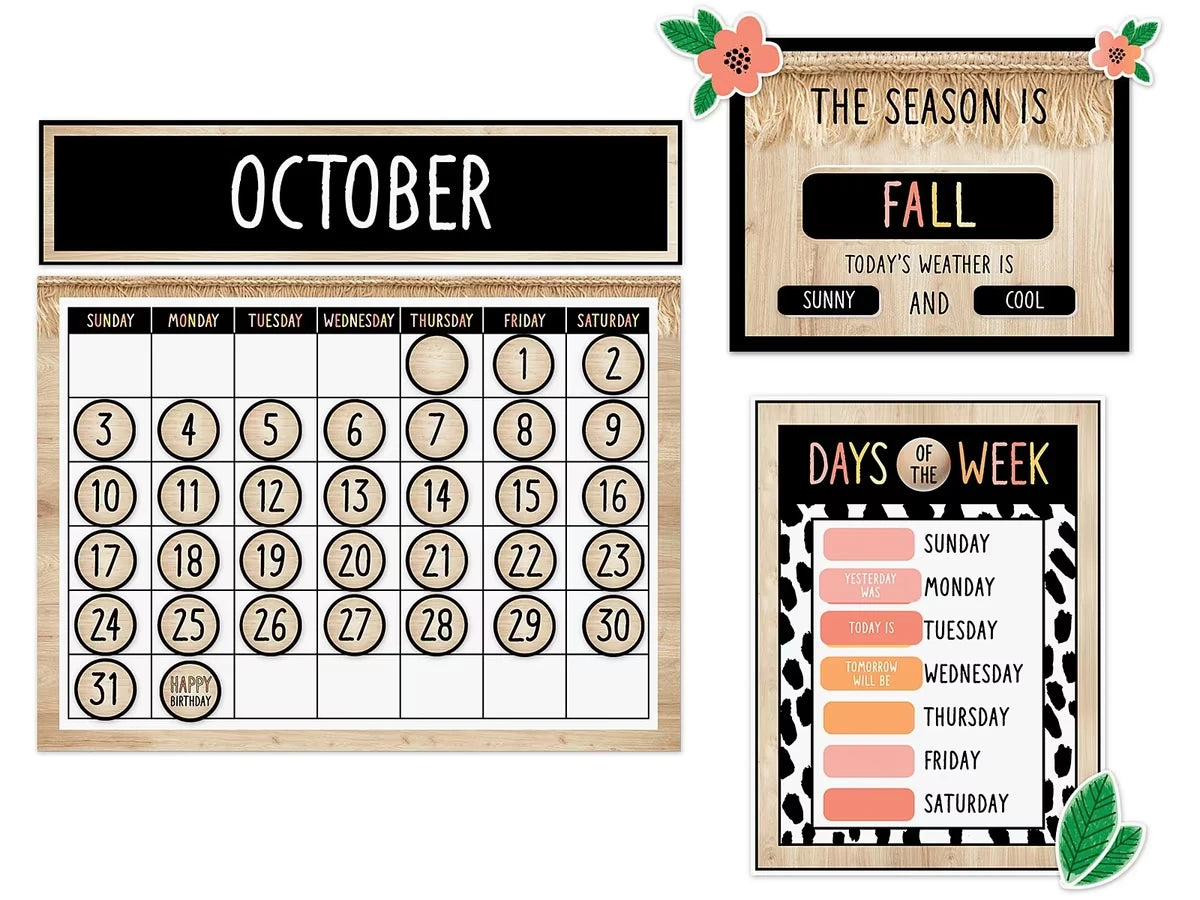 Simply Safari Calendar Bulletin Board Set - US 8592
