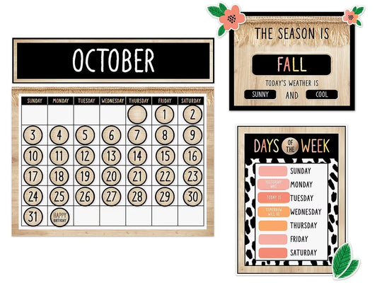 Simply Safari Calendar Bulletin Board Set - US 8592