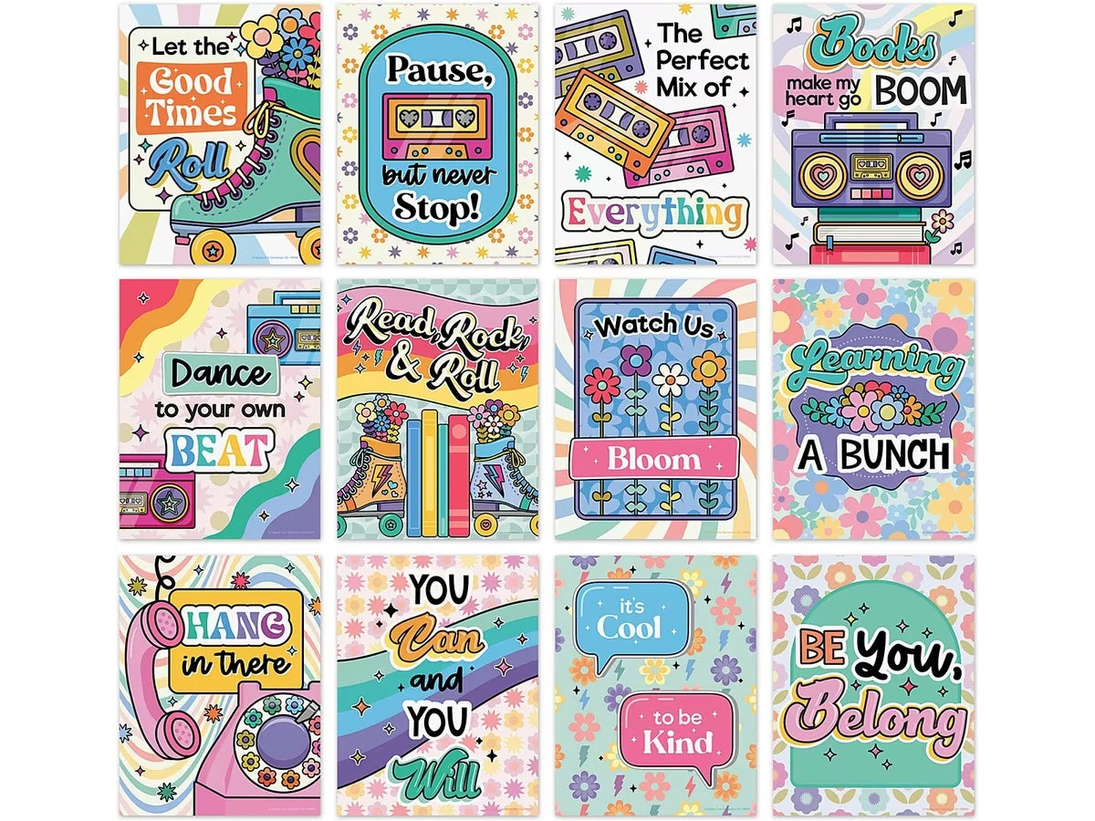 Retro Remix Groovy Motivational Mini Poster Pack - US 4951
